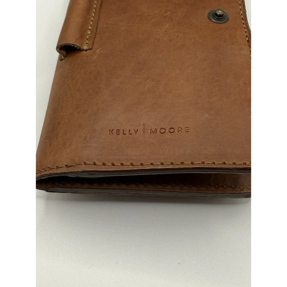 Kelly Moore Brown Genuine Leather Travel Wallet Organizer Passport Holder Clutch